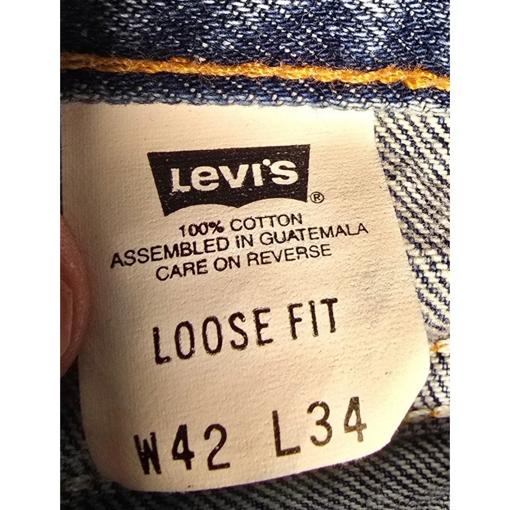 Levis 545 Loose Fit Jeans Mens 42x34 Blue Denim Straight Leg Vntg Y2K  952‎